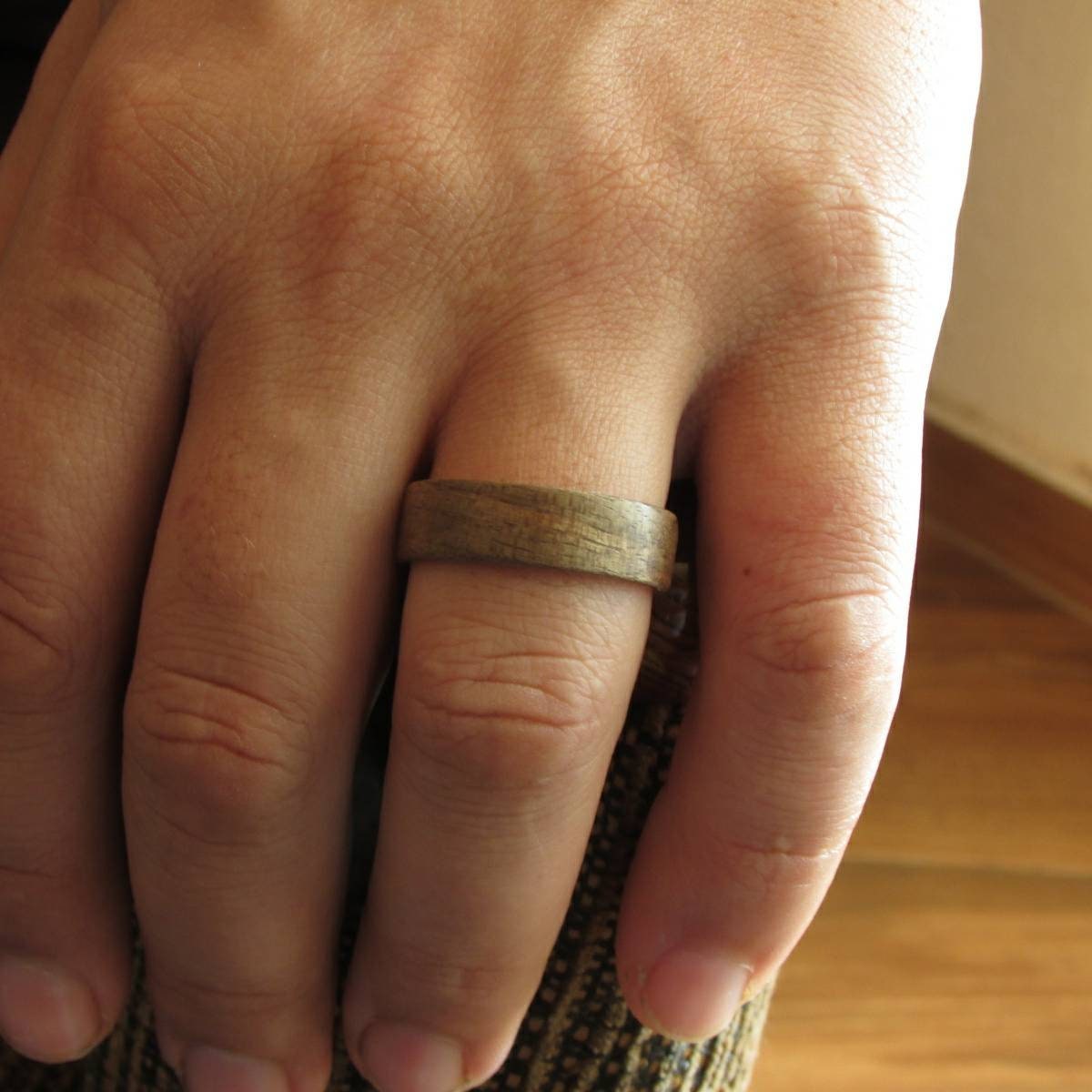 Dark walnut wood wedding band, wooden ring men, 5 year anniversary gift for husband, made to order rings, sustainable jewelry shop