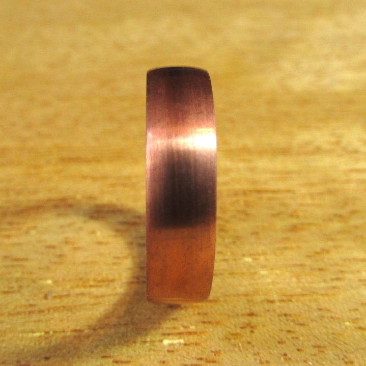 Copper and walnut wood wedding ring for men, mens 7th anniversary gift ideas, wooden anniversary gifts for husband