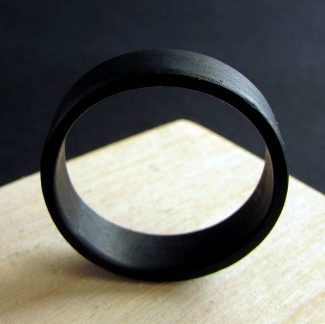 Eucalyptus bentwood ring, All black wood ring, Unique wooden wedding ring for men, 5 year anniversary gift for husband, Gothic style rings