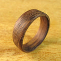 English oak ring, Rustic wooden ring for husband, all wood wedding band, lightweight bentwood ring mens, 5 year anniversary gift for him