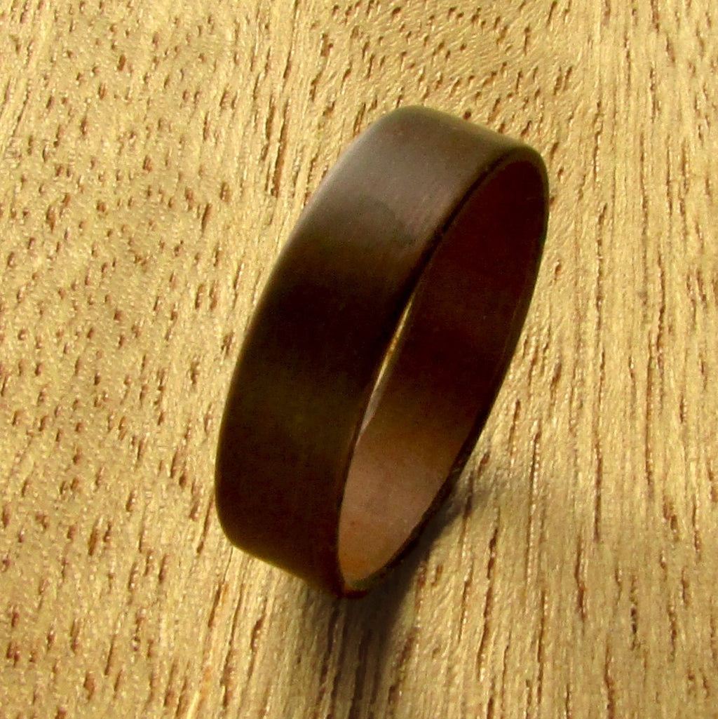 Dark copper wedding ring for men, mens alternative wedding band pure copper, 7th wedding anniversary gift for him, Dark patina copper band