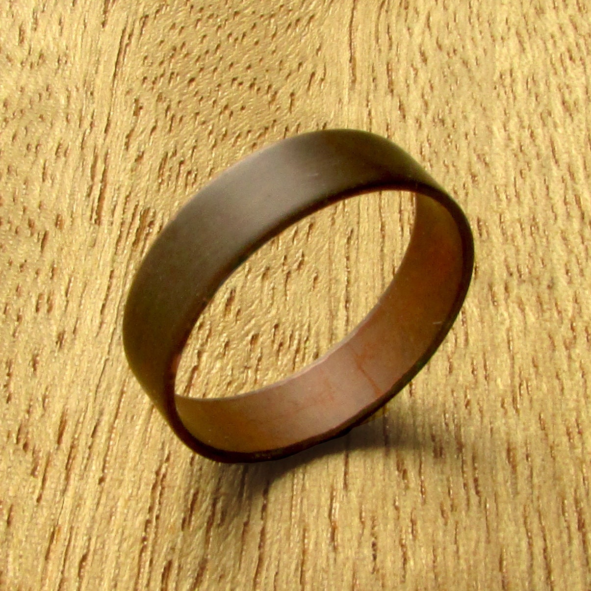 Dark copper wedding ring for men, mens alternative wedding band pure copper, 7th wedding anniversary gift for him, Dark patina copper band