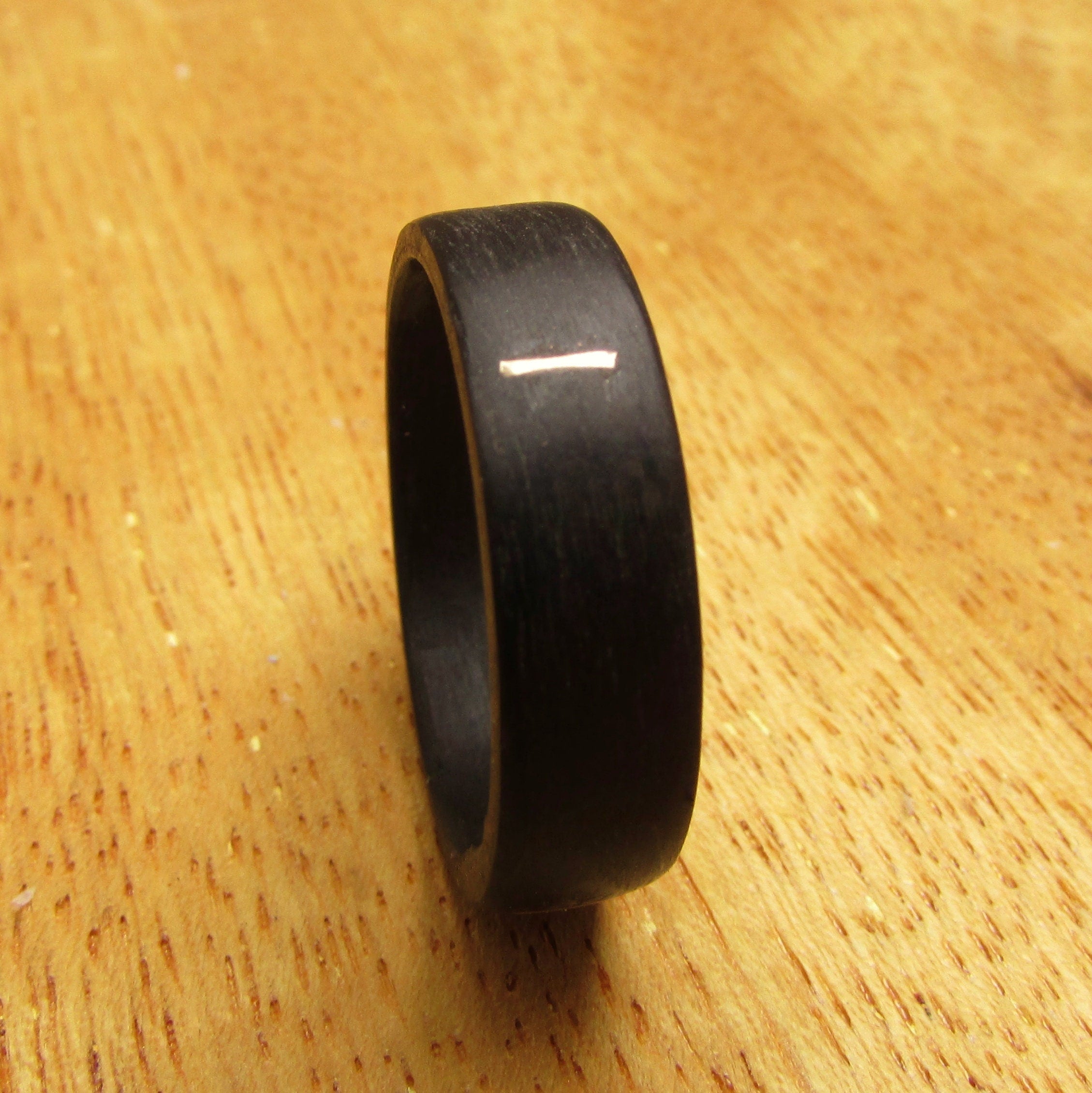 14k gold and wood wedding ring, Alternative mens wedding band, Matte black wooden bands for men and women, Dark eucalyptus wood goth style