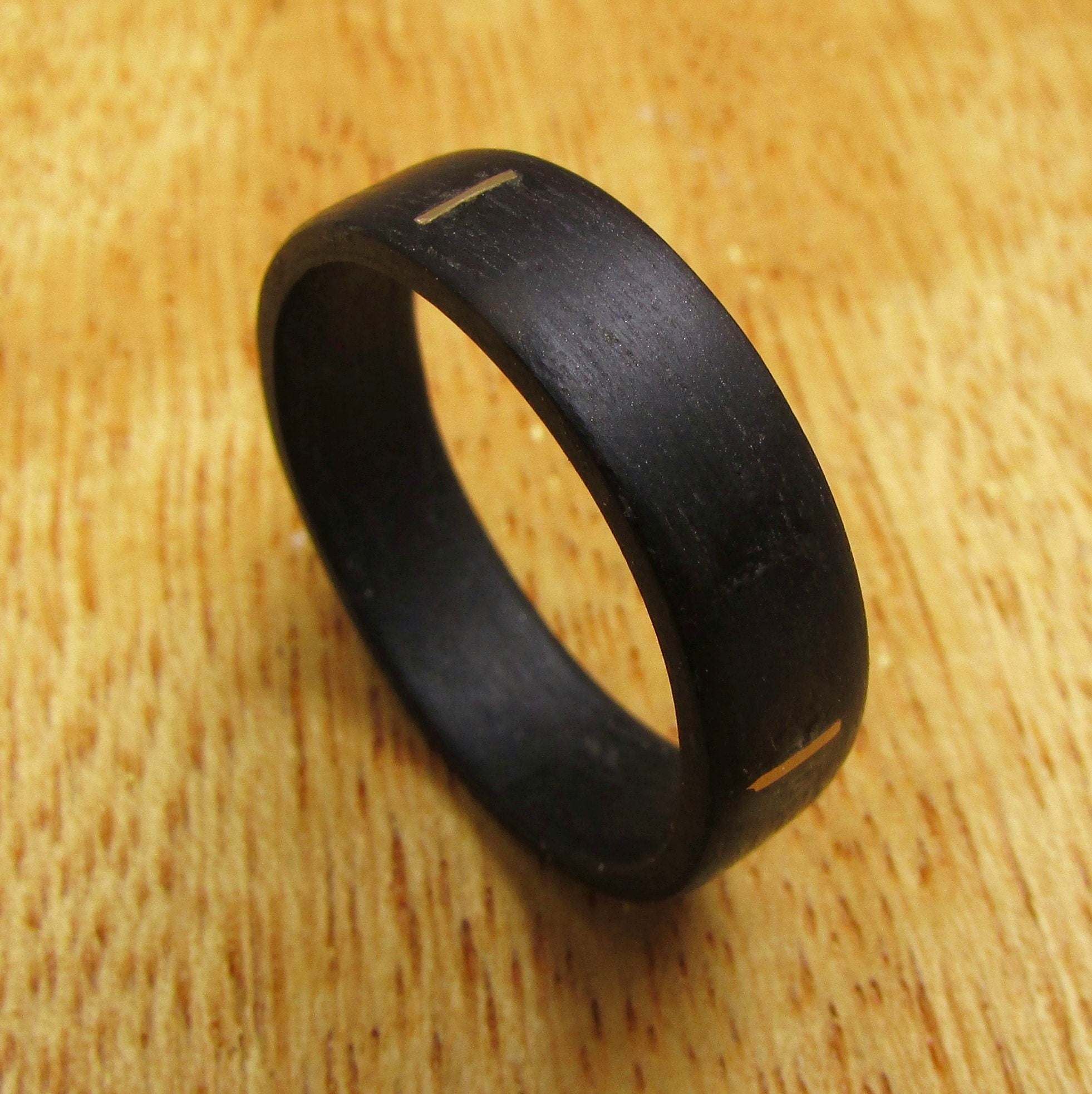 14k gold and wood wedding ring, Alternative mens wedding band, Matte black wooden bands for men and women, Dark eucalyptus wood goth style