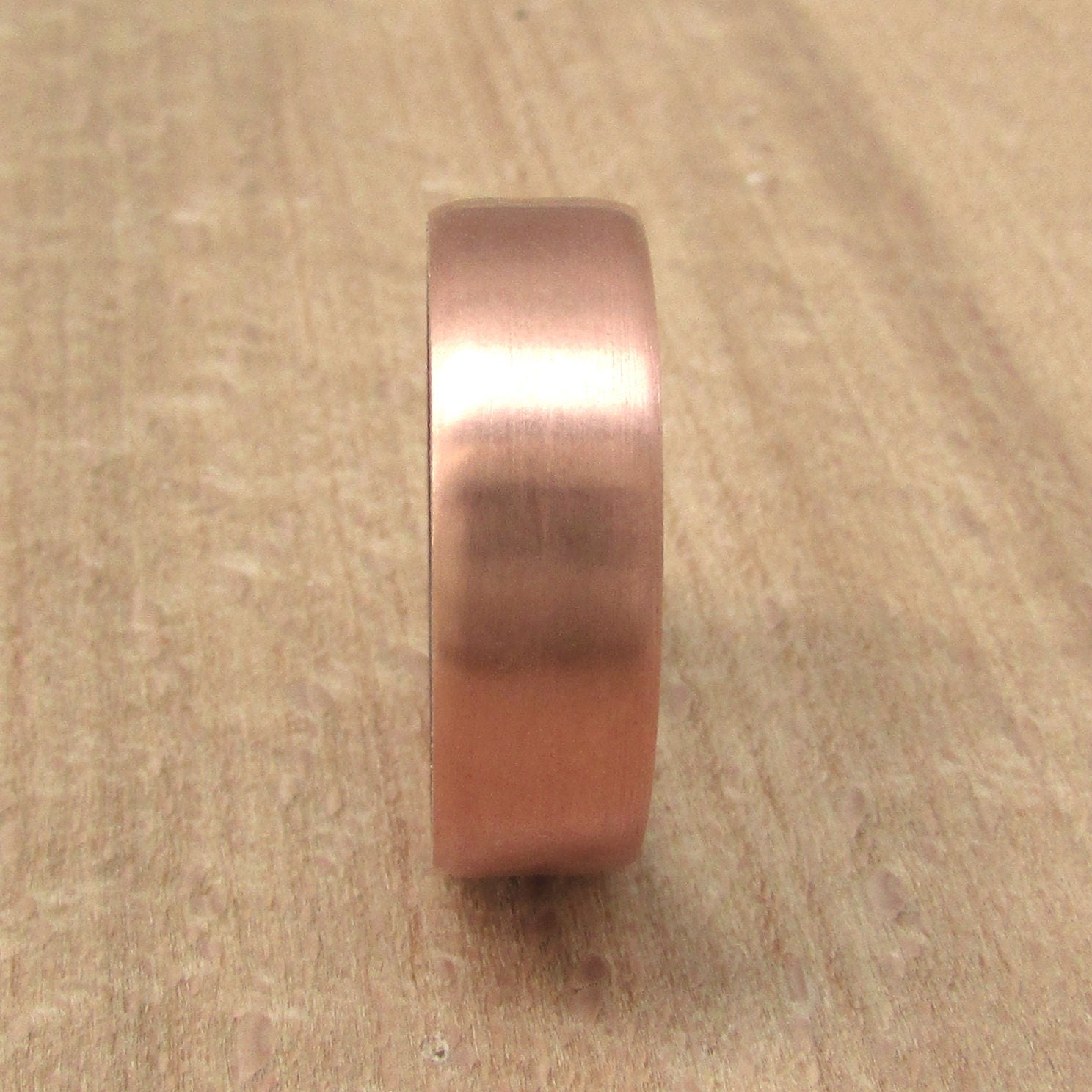Purpleheart wood and copper wedding band, 7 year anniversary gift for husband, vowel renewal rings, copper gifts for men, handmade to order