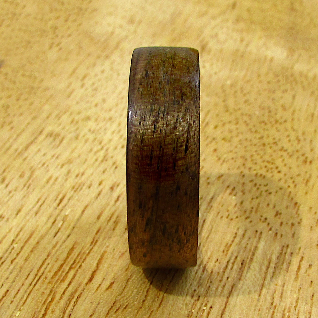 Dark walnut wood wedding band, wooden ring men, 5 year anniversary gift for husband, made to order rings, sustainable jewelry shop