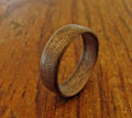 Dark walnut wooden wedding ring, bentwood ring mens, 5 year anniversary gift for him, With wooden ring box, eco friendly natural jewelry
