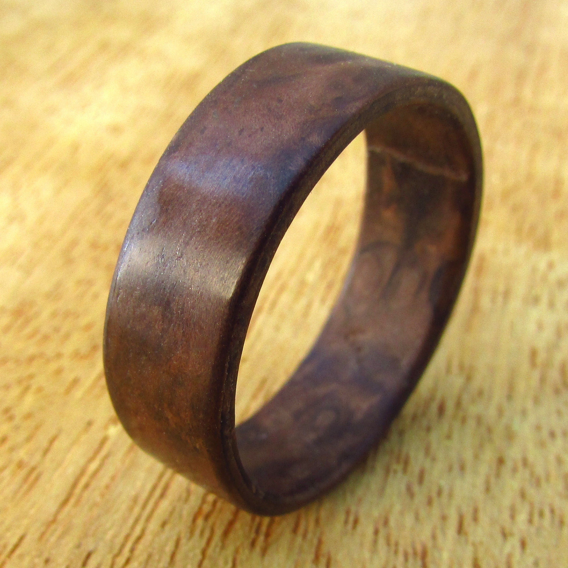 Walnut burl all wood wedding band, 5 Year anniversary gift for husband, Perfect wooden gift for nature lovers, Rustic boho wedding style