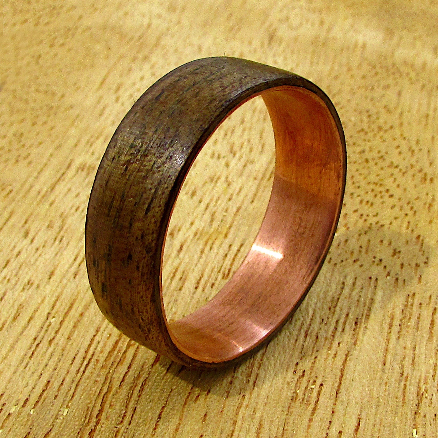 Dark walnut wood wedding band, wooden ring men, 5 year anniversary gift for husband, made to order rings, sustainable jewelry shop