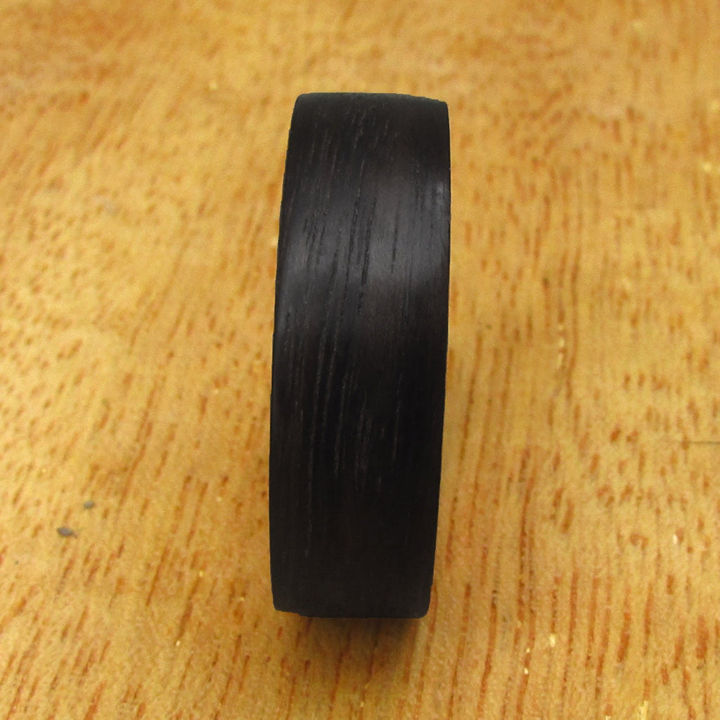 Copper and fumed eucalyptus wood ring for men, dark wooden wedding band, 5 year anniversary ring for husband, Mens alternative wedding band