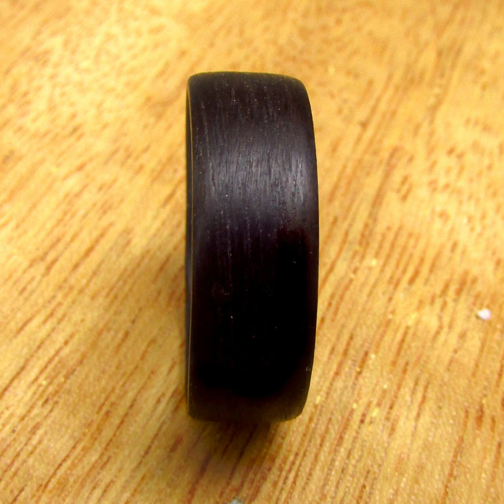 Eucalyptus bentwood ring, All black wood ring, Unique wooden wedding ring for men, 5 year anniversary gift for husband, Gothic style rings