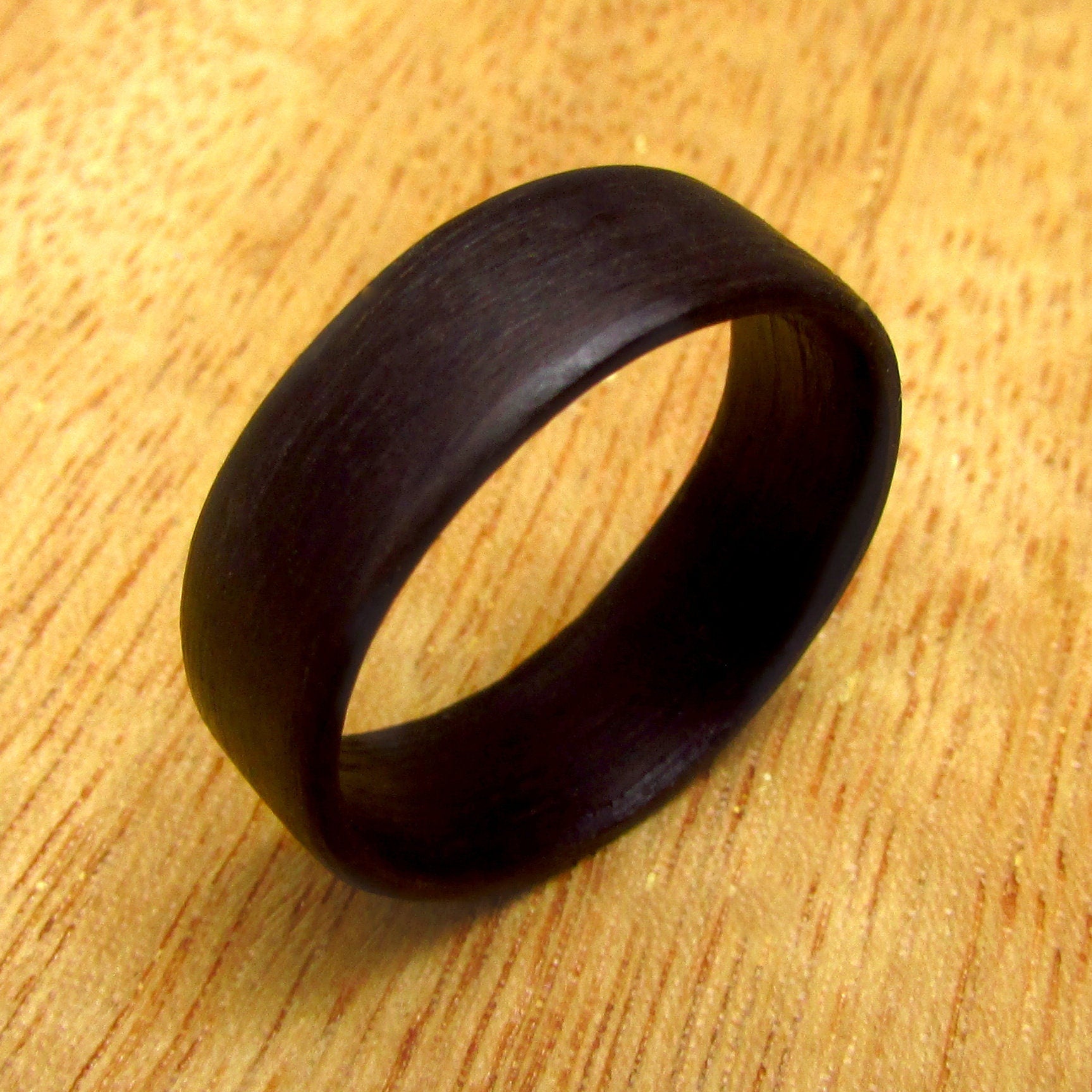 Eucalyptus bentwood ring, All black wood ring, Unique wooden wedding ring for men, 5 year anniversary gift for husband, Gothic style rings