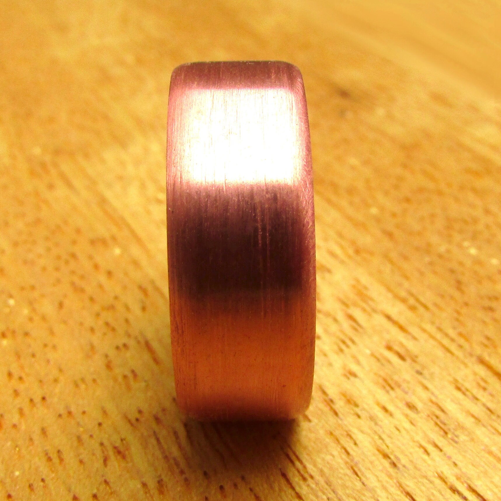 Copper and teak wooden inlay rings for men, Mens wood wedding band, Unique 7 year anniversary gift for husband, natural wedding jewelry