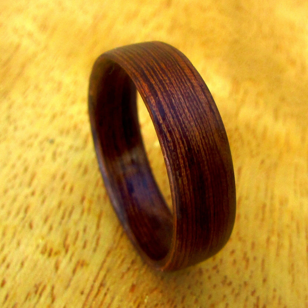 Sapele wood wedding ring, bentwood ring, wooden wedding band, bentwood ring, lightweight red brown ring for men, alternative wedding rings