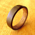 Ebony wood and whiskey barrel oak bentwood ring, all wood wedding ring for him or her, 5 year anniversary gift for husband, US size 0-16