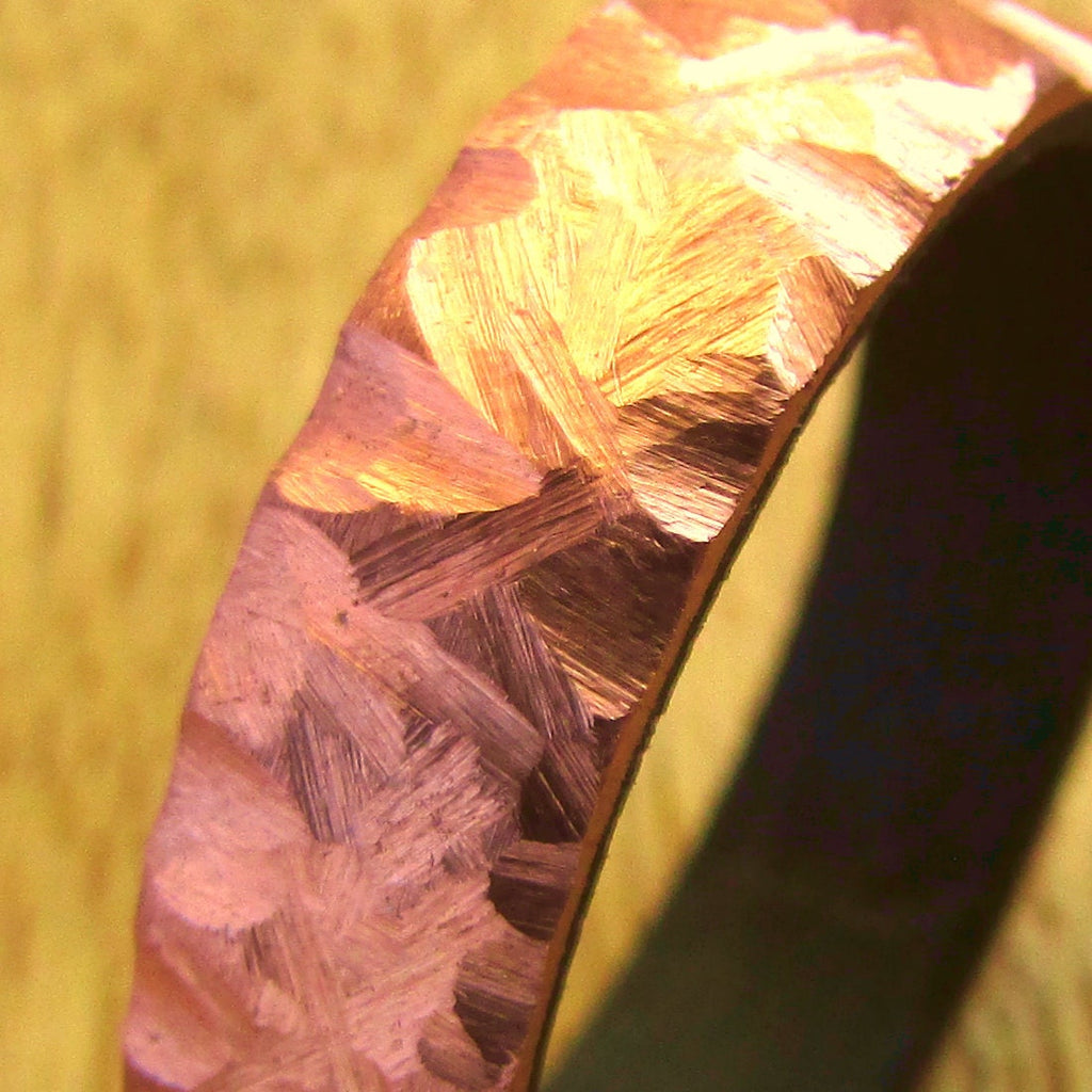 Mens copper wedding ring, Hammered men's ring, Black eucalyptus wood and metal statement band for him, rustic 7 year anniversary gift