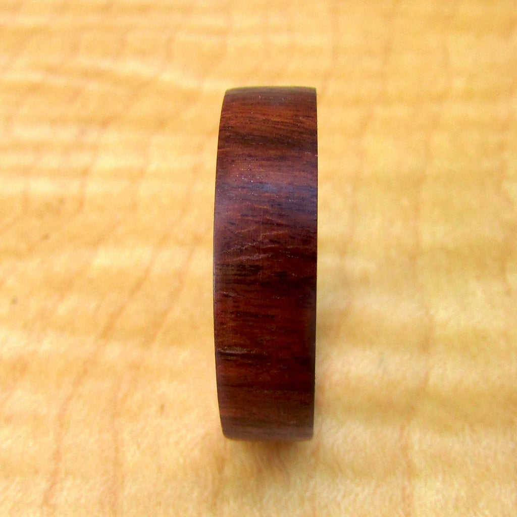 Santos Rosewood, copper and wood wedding band, against the grain wooden cool ring, unique nature lover gift, perfect for outdoors wedding