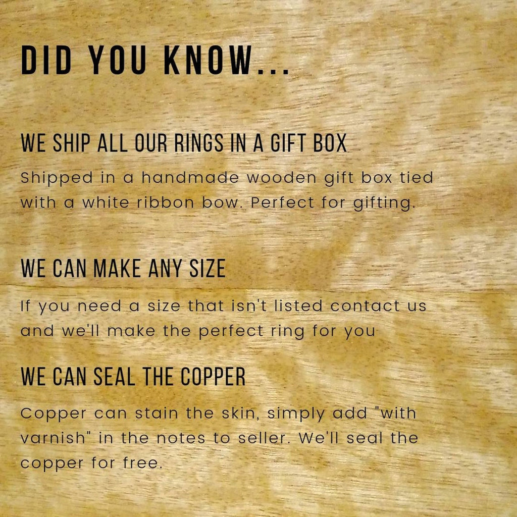 Santos Rosewood, copper and wood wedding band, against the grain wooden cool ring, unique nature lover gift, perfect for outdoors wedding