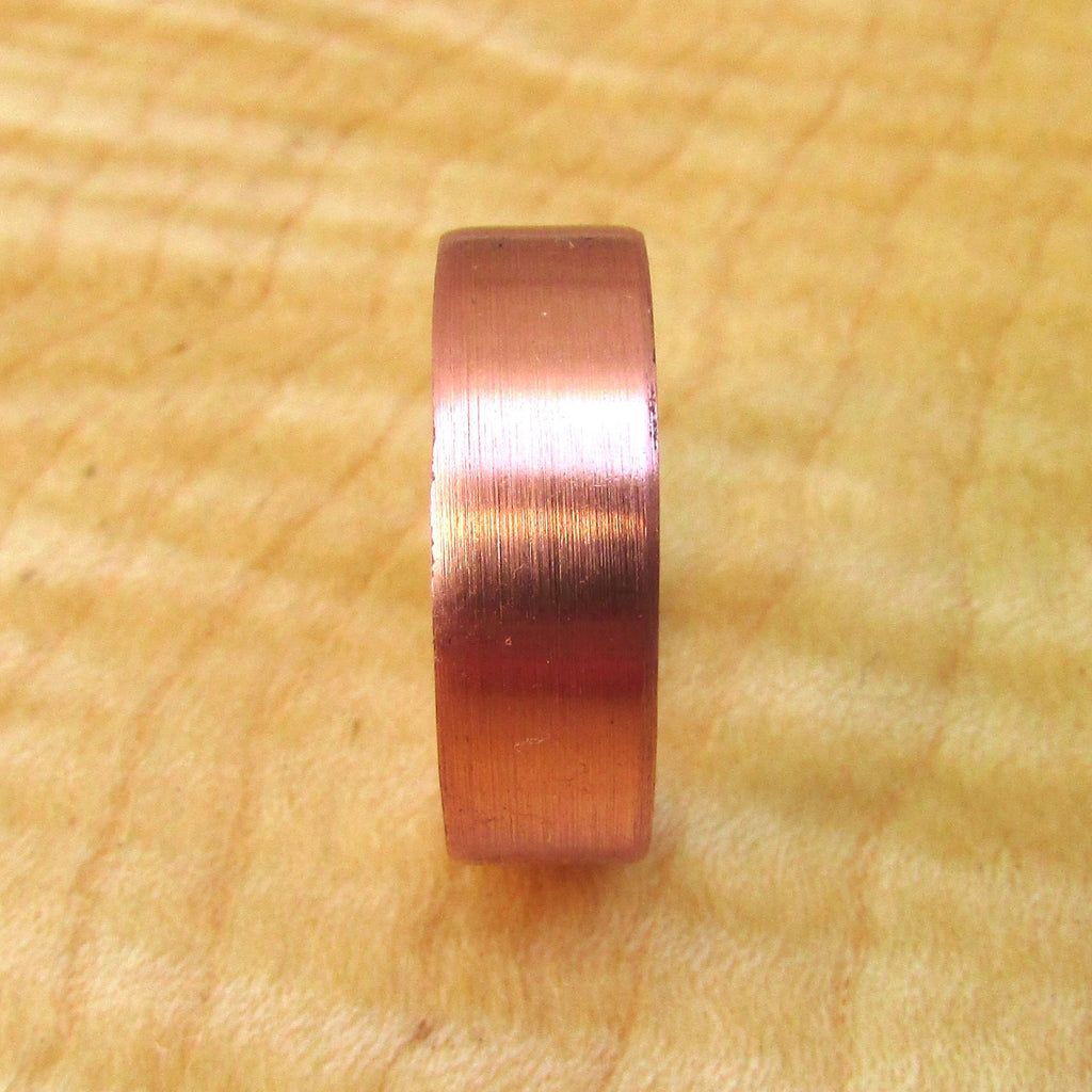 Copper wedding ring for men with varnish, mens alternative wedding band, 7th wedding anniversary gift for him, rose gold aesthetic jewelry