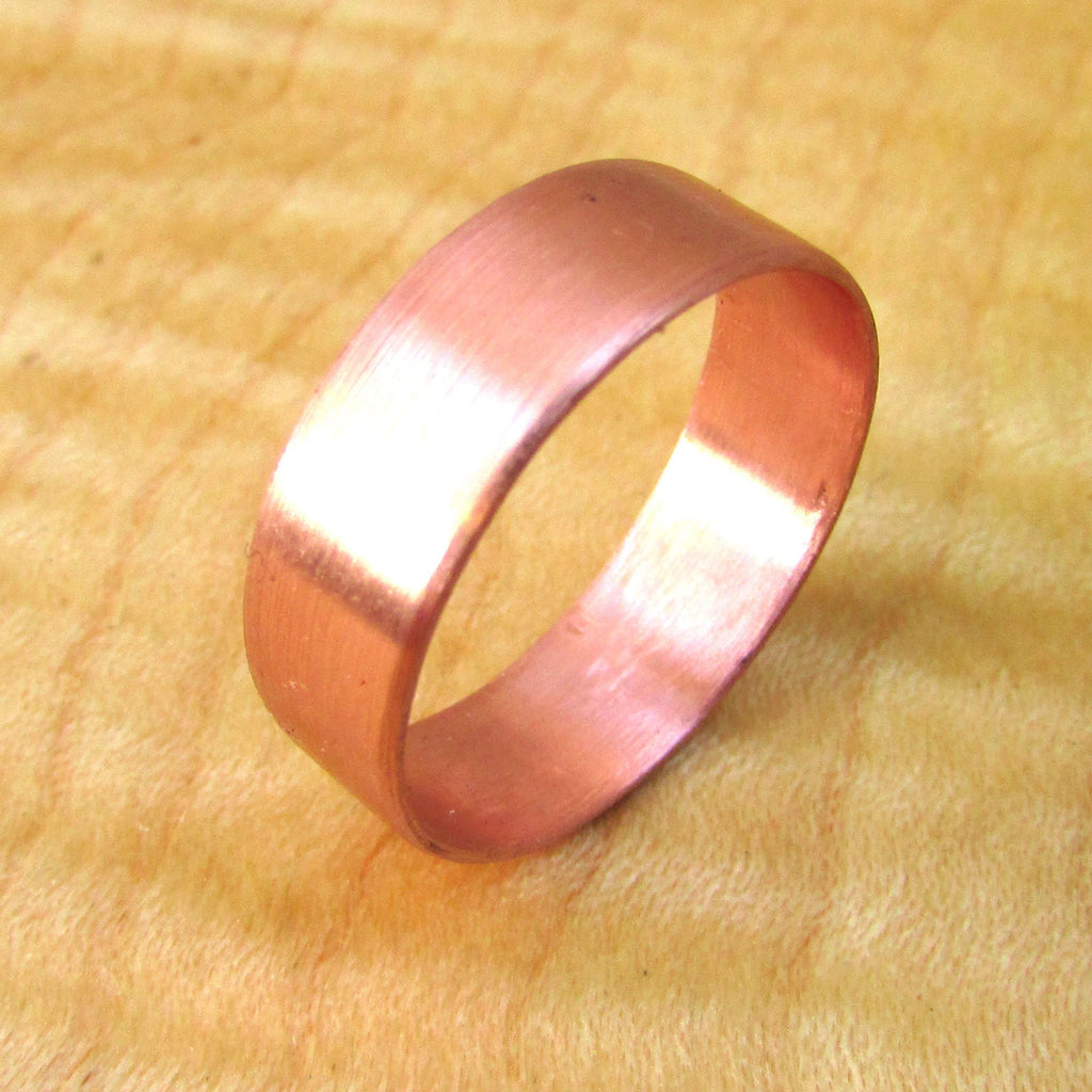 Copper wedding ring for men with varnish, mens alternative wedding band, 7th wedding anniversary gift for him, rose gold aesthetic jewelry