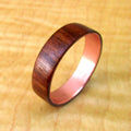 Santos Rosewood, copper and wood wedding band, against the grain wooden cool ring, unique nature lover gift, perfect for outdoors wedding